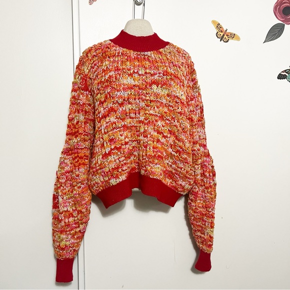 Free People Wool Knit Rainbow Dash Sweater M - Picture 2 of 13